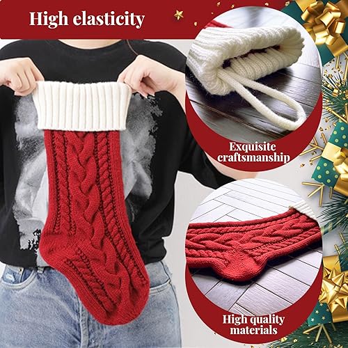 NIBESSER Chaussette de Noël personnalisée Prenom Nom 1pc Tricotés 46cm Décorations de Bas de Noël Personnalisable a Chaussettes de Cheminée à Suspendre Xmas Sac Cadeau Sac de Bonbons - Nail Gallerys