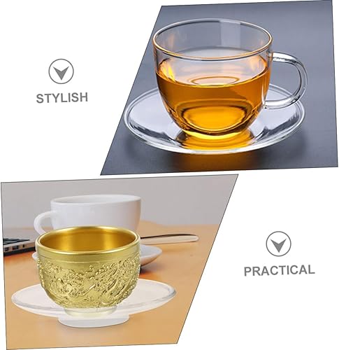 TIDTALEO 6 Pièces Sous-Verres Décor De Table Basse - Tapis De Tasse en Verre Transparent - Soucoupes Claires - Plaque De Dessous De Bureau - Nail Gallerys