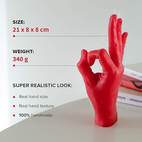 CandleHand Bougie de geste de la main YOU ROCK - grande taille réelle de la main 21 x 8 x 7,5 cm - anniversaire inhabituel, bureau, cadeau de pendaison de crémaillère (Noir) - Nail Gallerys