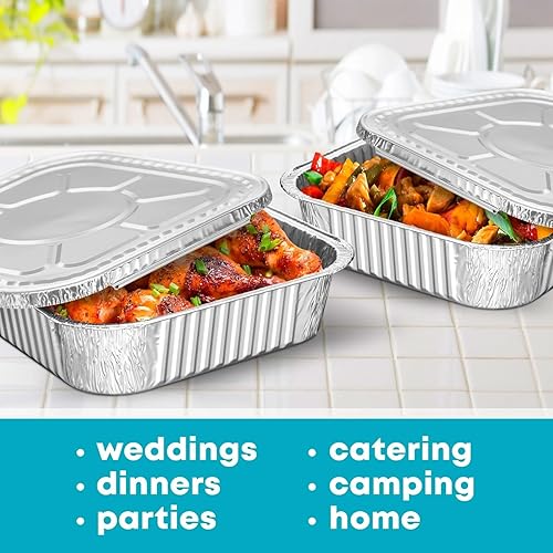 Generisch Lot de 10 moules à gâteau carrés en aluminium, 20 x 20 cm, jetables - Nail Gallerys