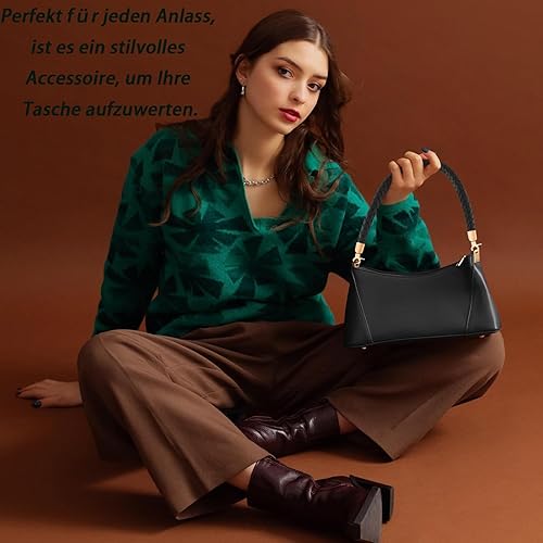 Alriedy Lot de 2 sangles de sac de 60 cm en cuir tressé pour sacs, anses pour sacs avec mousqueton, bandoulière DIY pour sacs à bandoulière et sacs à main - Nail Gallerys