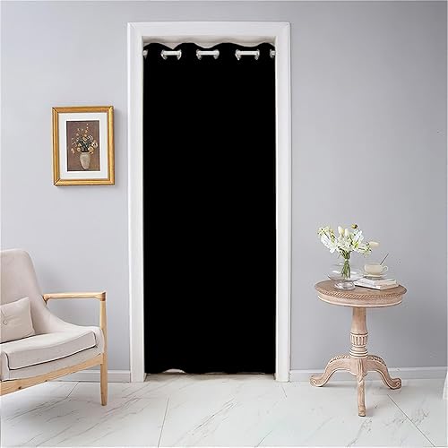 Odot Rideau Occultant Porte avec Oeillets, Couleur Unie Rideaux de Porte Rideau de Séparation de Pièce Rideau de Porte Interieur pour Salon Chambre Fenetre Maison (Rouge,120x200cm) - Nail Gallerys