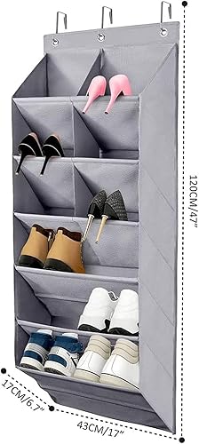 Eurobuy Organisateur de chaussures suspendu sur la porte avec 9 poches profondes et 3 crochets, pour chaussures, accessoires de maison - Nail Gallerys