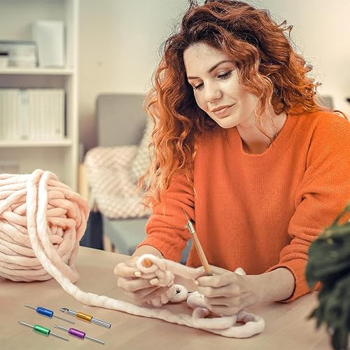 Kit de Broderie Tambour - Crochet de Broderie en Bois de Hêtre avec 3 Aiguilles | Crochet de Tambour Professionnel pour Perles, Luneville, Artisanat, Outil de Broderie de Perles pour Débutants et - Nail Gallerys