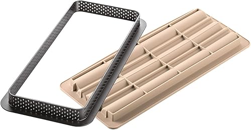 silikomart | Kit Tarte Mon Amour, Set de gâteaux en forme de coeur avec anneau microperforé + moule décoratif, TPLUS Anneau 200x190mm h20mm, Moule en silicone 188x158mm h26mm, Made in Italy - Nail Gallerys