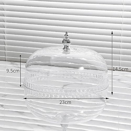 Cloche de Présentation pour Gâteaux, Support Cloche à Gâteaux Couvercle Transparent Rond, Cloche de Service Polyvalente, Dôme Alimentaire pour Cuisine, Camping, Mariage, Fête D'anniversaire, 30cm - Nail Gallerys