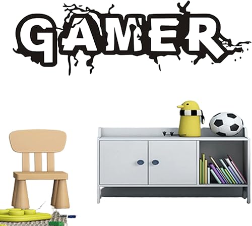 YEELIKE Sticker mural de jeu cool pour chambre d'enfant garçon Gamer Zone Autocollant mural DIY Graffiti Lounge Poster Sticker mural - Nail Gallerys
