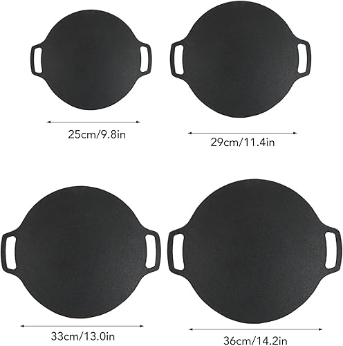 equlup Poêle à Gril Antiadhésive, Poêle à Barbecue Coréenne Avec Revêtement à 6 Couches Pour le Camping En Plein Air, Poêle à Barbecue Ronde Pour Cuisinière à Gaz(36cm) - Nail Gallerys