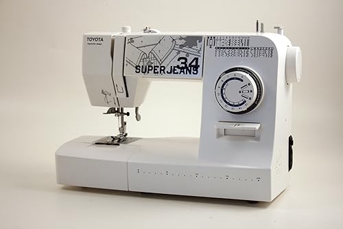 Toyota SUPERJ17W Jeans Machine à coudre à bras libre avec 17 programmes, fonction jean, 19,8 x 41 x 29,4 cm - Nail Gallerys