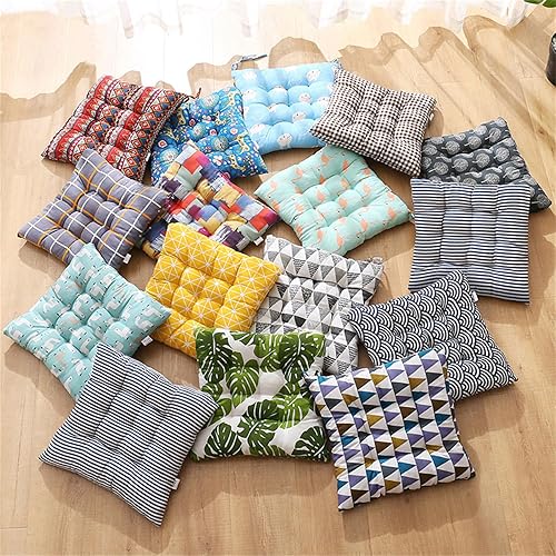 Morbuy Coussins de Jardin, Imprimés Géométriques Coussin Exterieur avec Liens, Epais Tatami Coussin Chaise Galette de Chaise pour Intérieur Patio Coussin Chaise Exterieur (50X50cm-4PC,Triangle) - Nail Gallerys