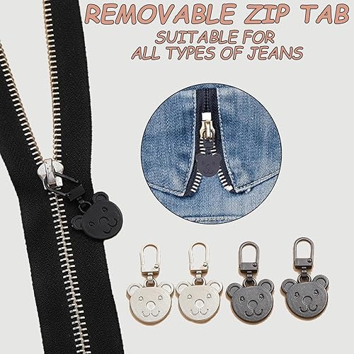 KASESSS 18 Pièces Tirette Fermeture Eclair Remplacement, MéTal Tirette Fermeture Éclair, Universel Zipper Pull Replacement, Mignon Zip Fermeture Eclair, Embout Fermeture Eclair pour Vestes, Sacs à Dos - Nail Gallerys