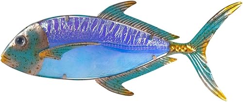 Déco Murale Métal et Verre : Poisson Tropical 2, L 46 cm - Nail Gallerys