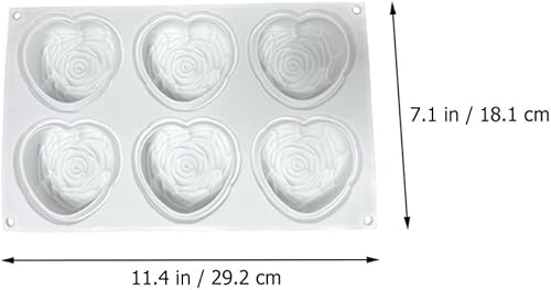 BESTonZON Moule Rose d'amour Dessert Saint Valentin Fleur Rose 3D Pochoir à Gâteau Bac à Glaçons Amour Fondant Bonbons Saint Valentin Fournitures De Cuisson en Forme De Coeur Gel De Silice - Nail Gallerys