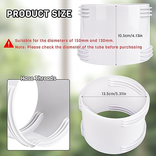 Vibbang Tuyau Climatiseur Mobile Adaptateur Clim Fenetre, Tuyau Évacuation Climatiseur Mobile, Coupleur de Rallonge de Tuyau pour Climatiseur Portable Accessoires de 130mm 150mm - Nail Gallerys