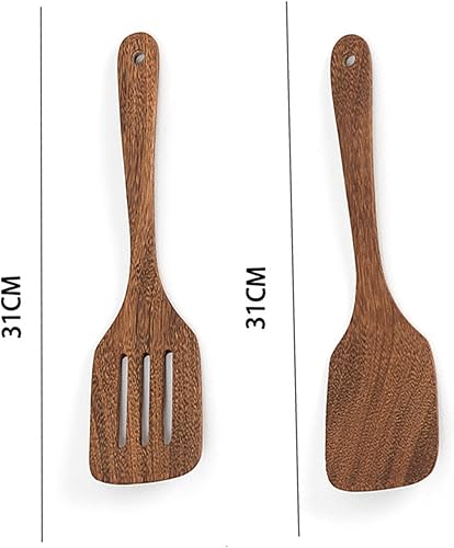 Spatule Cuisine,Binblin 2PCS Spatule Bois,Ustensiles de Cuisine Bois,Spatule Raclette Bois,Spatule Cuisine Bois,Spatule Bois Cuisine,Spatule en Bois,Spatules Durables Anti-Rayures Antiadhesives - Nail Gallerys