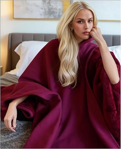 oryshrystar Sweat à capuche surdimensionné unisexe - Couverture lestée à manches longues - Poncho ample à capuche - Haut tendance pour homme et femme - Sweat en polaire confortable - Nail Gallerys