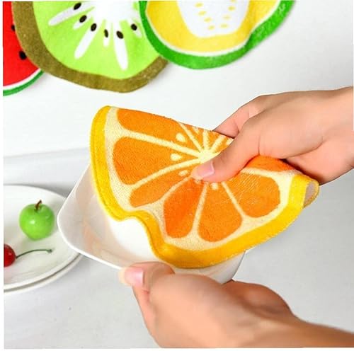 Serviettes À Main pour Salle De Bain, 4 Pcs Cuisine Serviettes À Main avec Boucle Suspendue, Serviettes À Main Rondes À Fruits Mignons Imprimés pour Salle De Bain Cuisine - Nail Gallerys