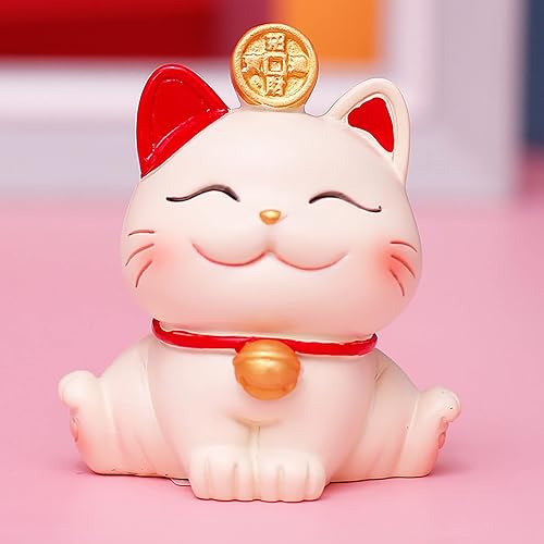 Chat Porte-bonheur, Feng Shui Maneki Neko Chat Porte-bonheur Japonais Chat Porte-bonheur Porte-bonheur Richesse Fortune Accueillant des Chats Pour le Bureau à Domicile Et la Décoration De Voiture(#4) - Nail Gallerys