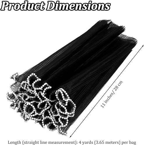 1 pièce de 4 m de maille de perles pour bouquets, bouquet de fleurs noires, papier décoratif pour loisirs créatifs, mariage, fleuriste (noir) - Nail Gallerys