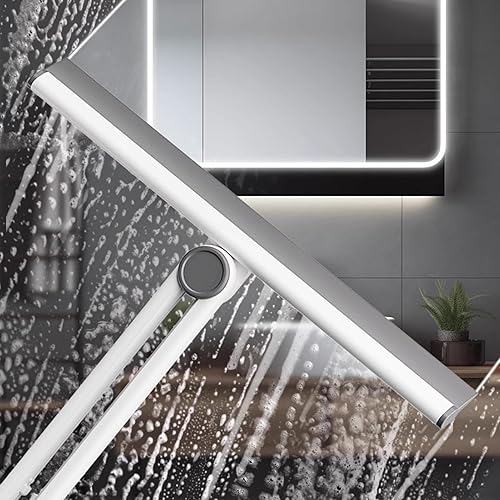 Bodhi2000 Raclette de fenêtre double face pour un excellent nettoyage des portes en verre, essuie-glace portable, efficace, gris - Nail Gallerys