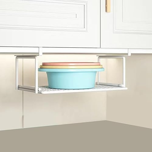 WJnflQN Panier de Rangement Suspendu sous étagère, Panier sous étagère - Étagère réglable sous Armoire | Panier à Chaussures Suspendu Peu encombrant, pour buanderie, Cuisine, Garde-Manger, étagère de - Nail Gallerys