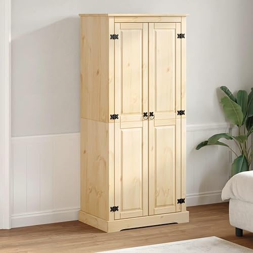 vidaXL Garde-Robe Corona 76x50x170 cm Bois de pin Massif, Armoire de Rangement, Organisateur de Garde-Robe, Armoire, Placard, Garde-Robe de Chambre - Nail Gallerys