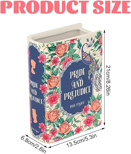 Rppiup Vase en forme de livre en céramique pour décoration d'intérieur, joli vase en forme de livre pour fleurs, vase décoratif en forme de livre, décoration d'étagère d'art pour les amateurs de - Nail Gallerys