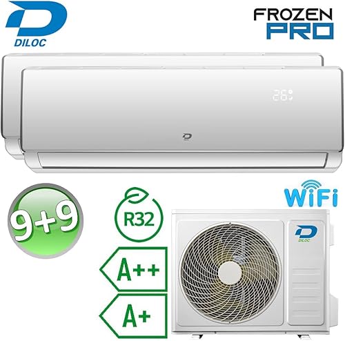CLIMATISEUR MULTI BI-SPLIT DILOC WIFI 9000+9000 BTU INVERTER MURAL RÉVERSIBLE - Nail Gallerys