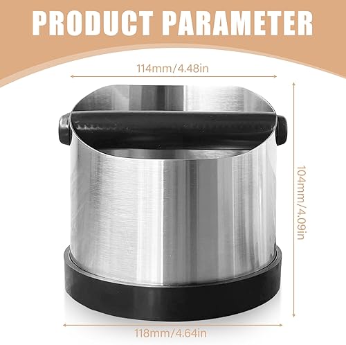 GOMETY Bac À Marc Pour Porte-Filtre: 660ML Robuste Inox Knock Box, Anti-Dérapant & Peu Bruyant, Idéal Pour Usage Domestique Et Café (Argent) - Nail Gallerys