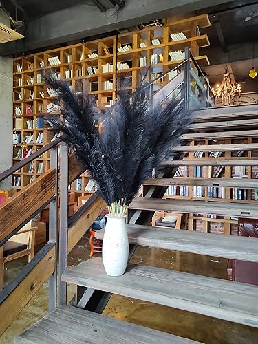 Lot de 8 Fausses Herbes de Pampa Beiges de 110 cm, Grandes Fleurs artificielles moelleuses de la Pampa, Longues Fausses Fleurs en Plumes pour Arrangement de Mariage bohème, décoration de Salon - Nail Gallerys