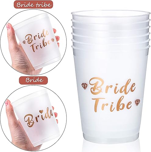 Boao 12 Pcs Coupes de Célibataire Team Bride Tasses avec Feuille d'Or Rose pour Mariage, Douche Nuptiale, Cadeau de Mariée et Décorations de Fête de Fiançailles (Blanc) - Nail Gallerys