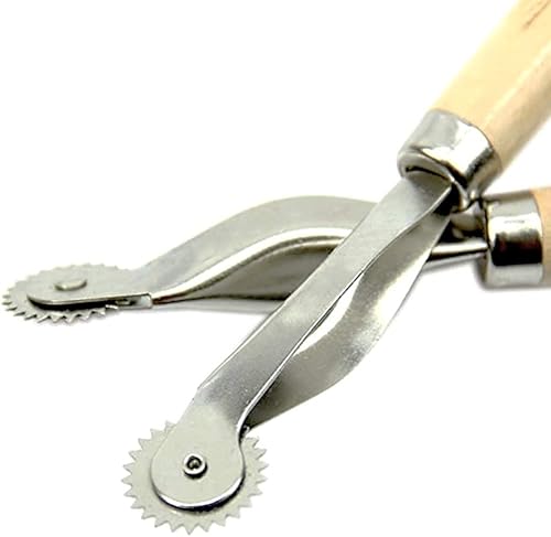 Roue de Traçage Roulette à Coudre Outil de Couture Bordure Dentelée Couture avec Manche en Bois de 2PCS -20mm - Nail Gallerys