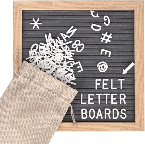 Ewtshop Tableau en bois et feutre à rainures avec 170 lettres et chiffres blancs, design rétro - Nail Gallerys