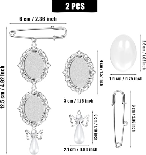 SAVITA 2 Pièces Breloque Photo de Mariage, avec 4 pièces Cabochons en Ovale Esthétique Breloque Photo de Bouquet Support Pendentif avec Motif en Dentelle pour l'Artisanat - Nail Gallerys