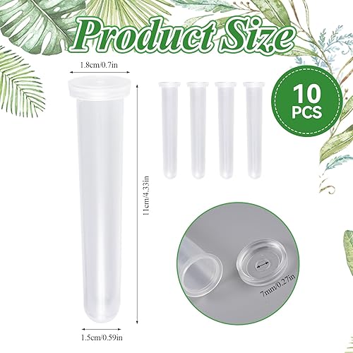 10 Pièces Tubes à Essai à Fleur en Plastique, 110×18 mm Tube à Eau pour Fleurs Lot - Soliflore Tube Réutilisables, Tube a Essai Plastique pour Arrangements Floraux et Décoration Florale - Nail Gallerys