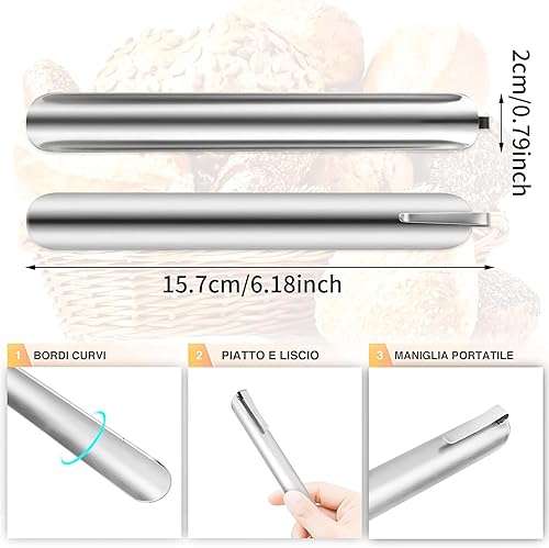 Ramasse Miettes Manuel Courbé, Ramasse Miettes en Acier Inoxydable, Ramasse miettes pour Nettoyer Facilement Votre Nappe, pour Restaurant, serveurs,Idéal pour débarasser Votre Nappe (Argent) - Nail Gallerys