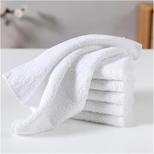 CSFFA Petite Serviette carrée en Coton Doux Blanc, 4 pièces, 25x25cm, for la Maison, l'hôtel, la Salle de Bain, Nettoyage Multifonctionnel, Petite Serviette - Nail Gallerys