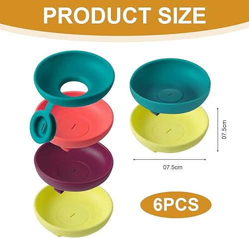 Lot de 6 supports à glace pour enfants - Réutilisables - Avec bol rond - Multicolore (jaune, vert, rouge, violet) - Nail Gallerys