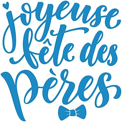 Sticker Joyeuse Fête des Pères - Dimensions 58 x 58 cm - Coloris Bleu Clair Brillant - Autocollant Vitrine - Fête des Pères - Nail Gallerys