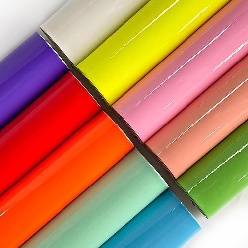 Lot de 10 feuilles brillantes en cuir synthétique pour travaux manuels, 20 x 30 cm, tissu coloré brillant pour la fabrication de bijoux et de nœuds, projets de bricolage (holographique) - Nail Gallerys