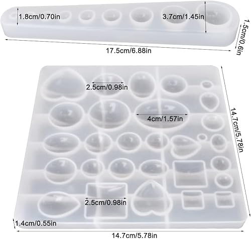 AIFUDA Lot de 3 moules en silicone pour la fabrication de bijoux, pendentifs et boucles d'oreilles - Nail Gallerys