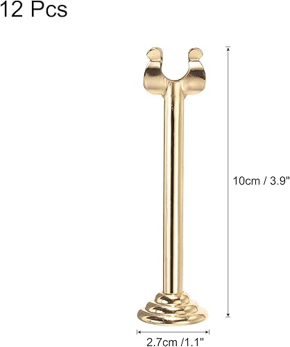 sourcing map Lot de 12 supports de numéro de table de 10 cm pour cartes de table, porte-photos, supports dorés pour mariage, anniversaire de mariage, fête d'anniversaire - Nail Gallerys