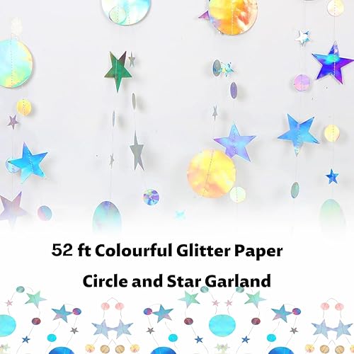 Lot de 4 guirlandes en papier à paillettes multicolores pour anniversaire, mariage, Nouvel An, carnaval, jubilé, mariage - Nail Gallerys