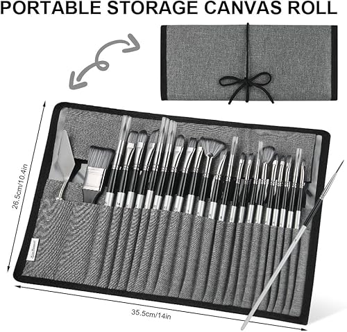 Vicloon Pinceaux Peinture Acrylique Professionnels, 24 Pièces Acrylic Brushes, Pinceaux Acrylique, Set d'artiste Professionnel en Nylon pour Peinture à l'huile Aquarelle et Gouache - Nail Gallerys