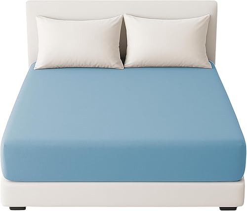 Drap Housse pour Lit 140x190/200cm avec Hauteur 28cm, Drap Housse pour Lit Double Microfibre Ultra Doux et Respirante - Vert - Nail Gallerys