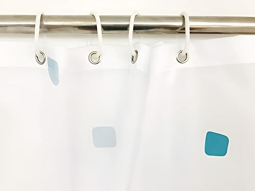 KAV Rideau de Douche Rideaux de Salle de Bain Tissu Polyester imperméable Motif Anti-moisissure 180 x 180 cm Accessoires de décoration d'intérieur avec 12 Crochets de Rideau - Nail Gallerys