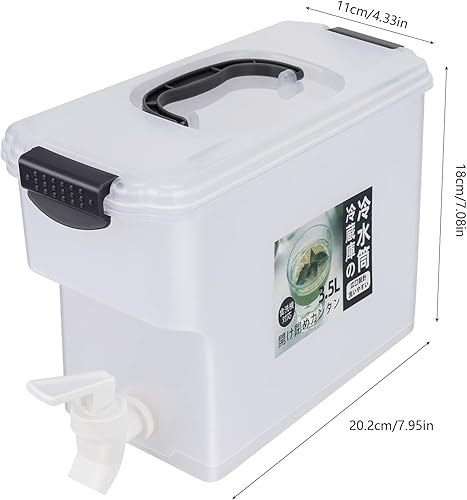 Distributeur de boisson en plastique de 3,5 L Distributeur de Jus Glacé 2 Pièce Carafe D'eau avec robinet imonade parfait pour réfrigérateur théière de fruits bouteille de limonade eau glacée - Nail Gallerys