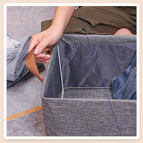 Bac de Rangement Pliable pour Vêtements, avec Technologie Cationique, Structure à Cadre en Acier, Organisateur de Vêtements pour Placard de Chambre à Coucher, Gris - Nail Gallerys