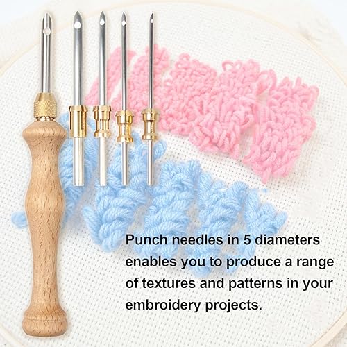 Kit D'aiguilles À Poinçonner, Stylo À Aiguilles Broderie Avec Manche En Bois, Ajustables NeedleKit, Aiguille À Poinçonner À Broder, Broderie D'aiguille De Poinçon Kit pour débutants - Nail Gallerys