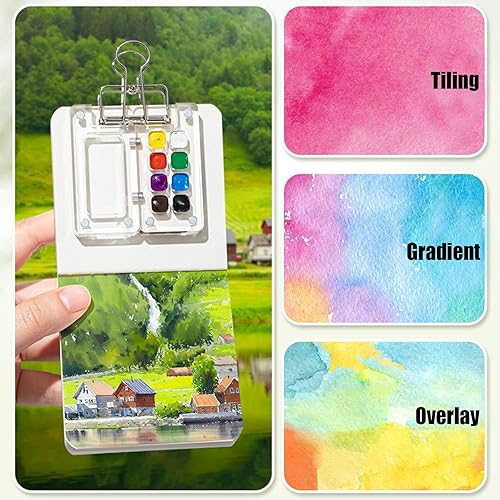 Ensemble de peinture aquarelle – Palette de peinture de voyage à 8 grilles | Palette d'aquarelle | Kit de peinture aquarelle | Palette d'aquarelle portable avec couvercle | Kit de peinture aquarelle | - Nail Gallerys